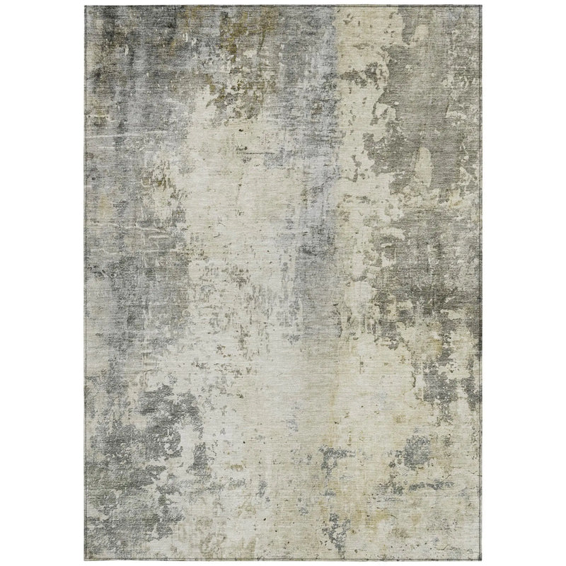 10' X 14' Pewter And Gray Abstract Washable Indoor Outdoor Area Rug Homeroots Outdoor