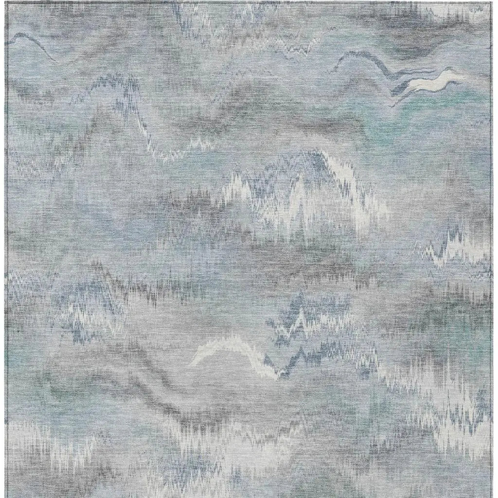 10' X 14' Pewter And Gray Abstract Washable Indoor Outdoor Area Rug Homeroots Outdoor