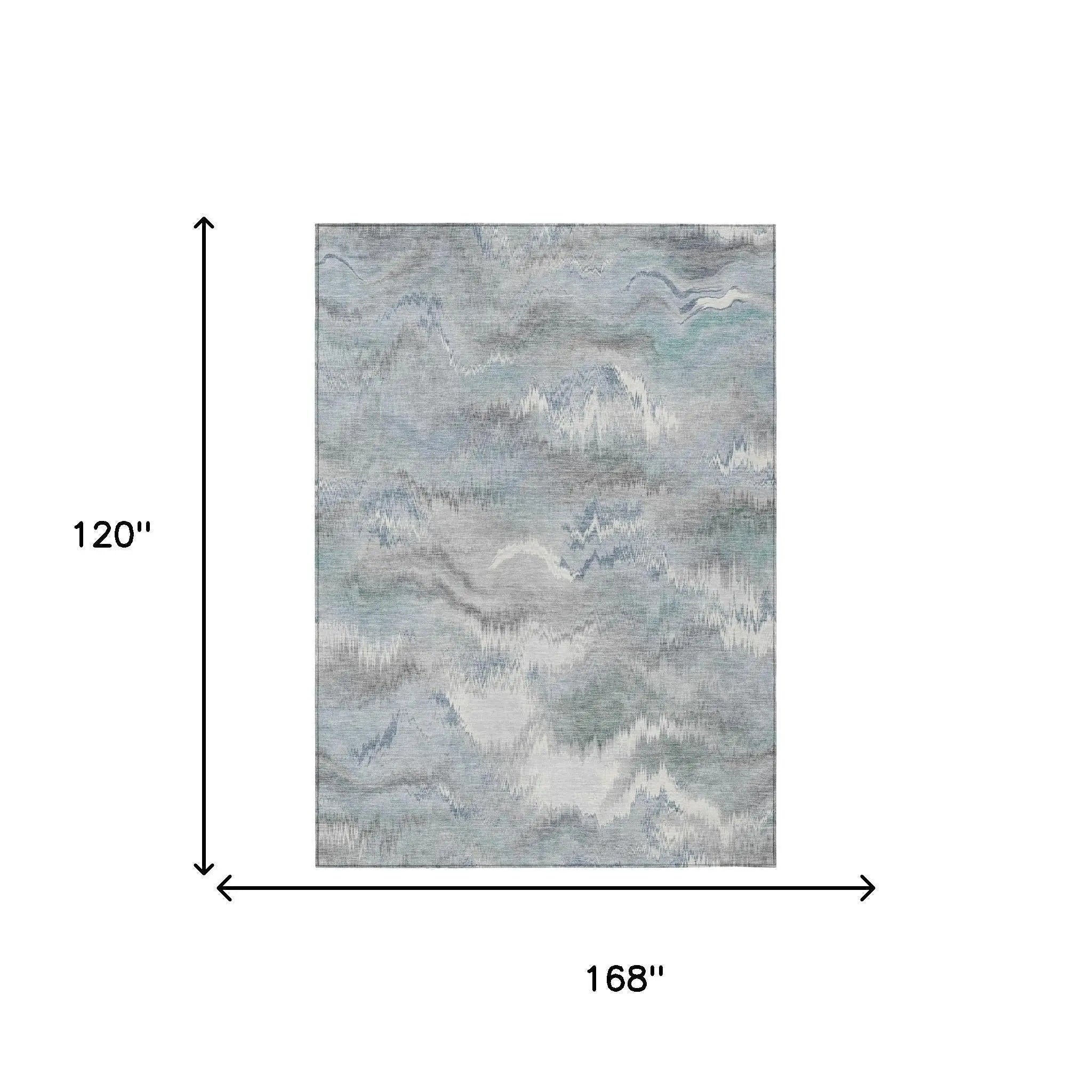 10' X 14' Pewter And Gray Abstract Washable Indoor Outdoor Area Rug Homeroots Outdoor