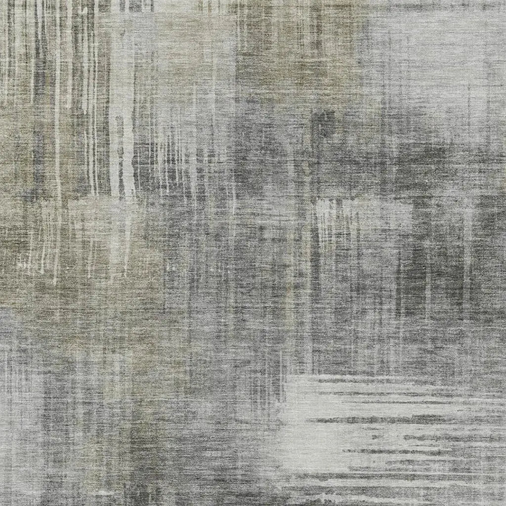 10' X 14' Pewter And Gray Abstract Washable Indoor Outdoor Area Rug Homeroots Outdoor