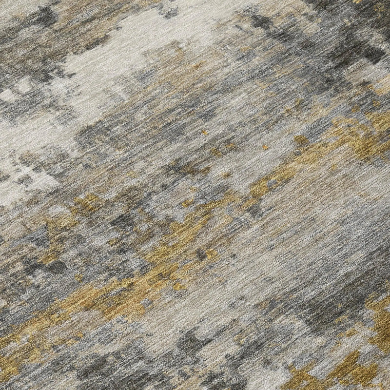 10' X 14' Pewter And Gray Abstract Washable Indoor Outdoor Area Rug Homeroots Outdoor