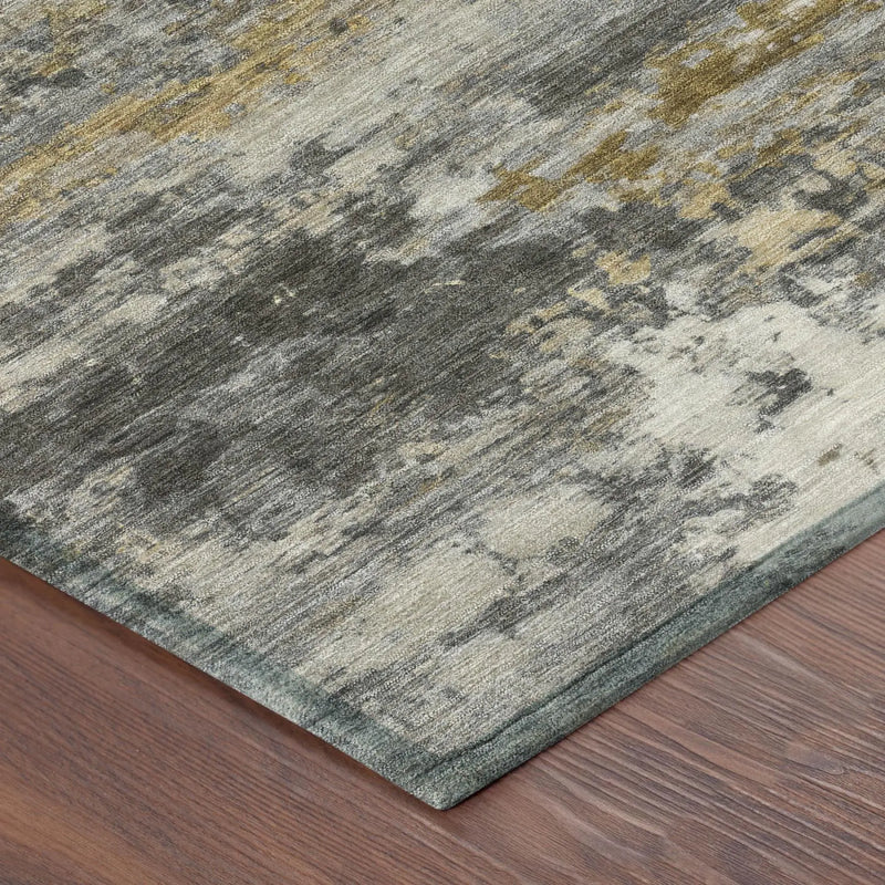 10' X 14' Pewter And Gray Abstract Washable Indoor Outdoor Area Rug Homeroots Outdoor