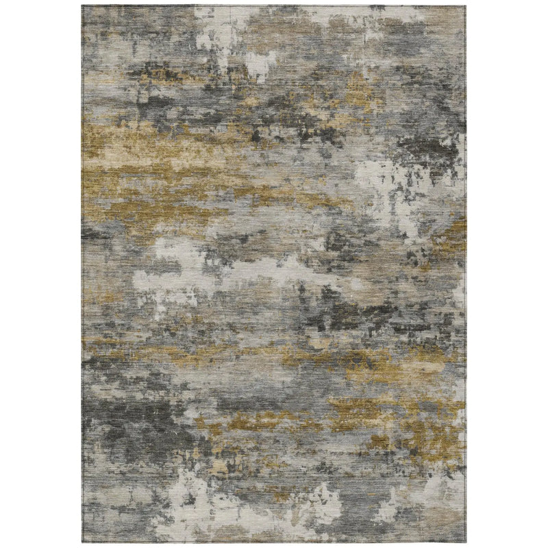 10' X 14' Pewter And Gray Abstract Washable Indoor Outdoor Area Rug Homeroots Outdoor