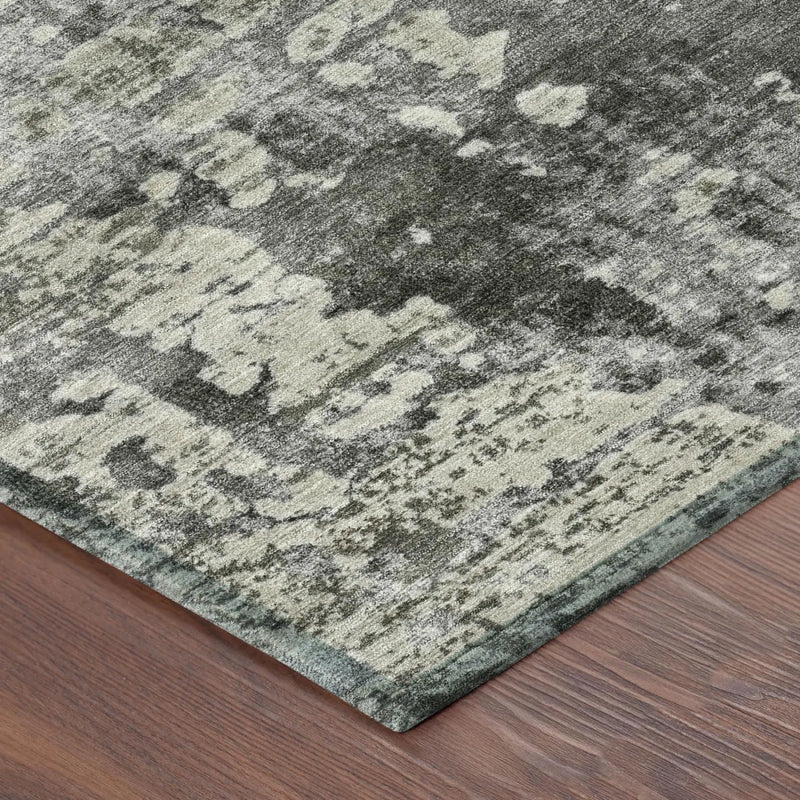 10' X 14' Pewter And Gray Abstract Washable Indoor Outdoor Area Rug Homeroots Outdoor