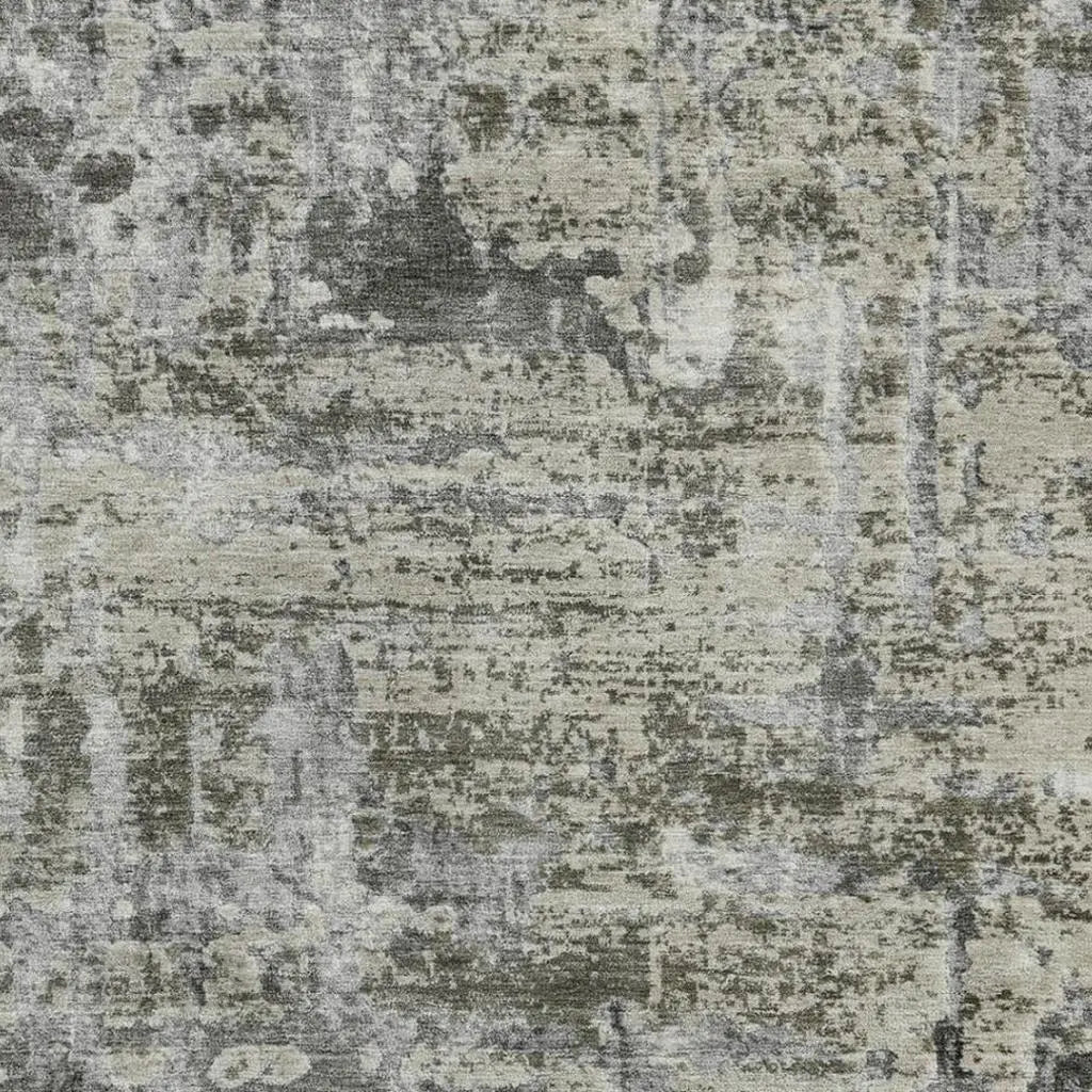 10' X 14' Pewter And Gray Abstract Washable Indoor Outdoor Area Rug Homeroots Outdoor