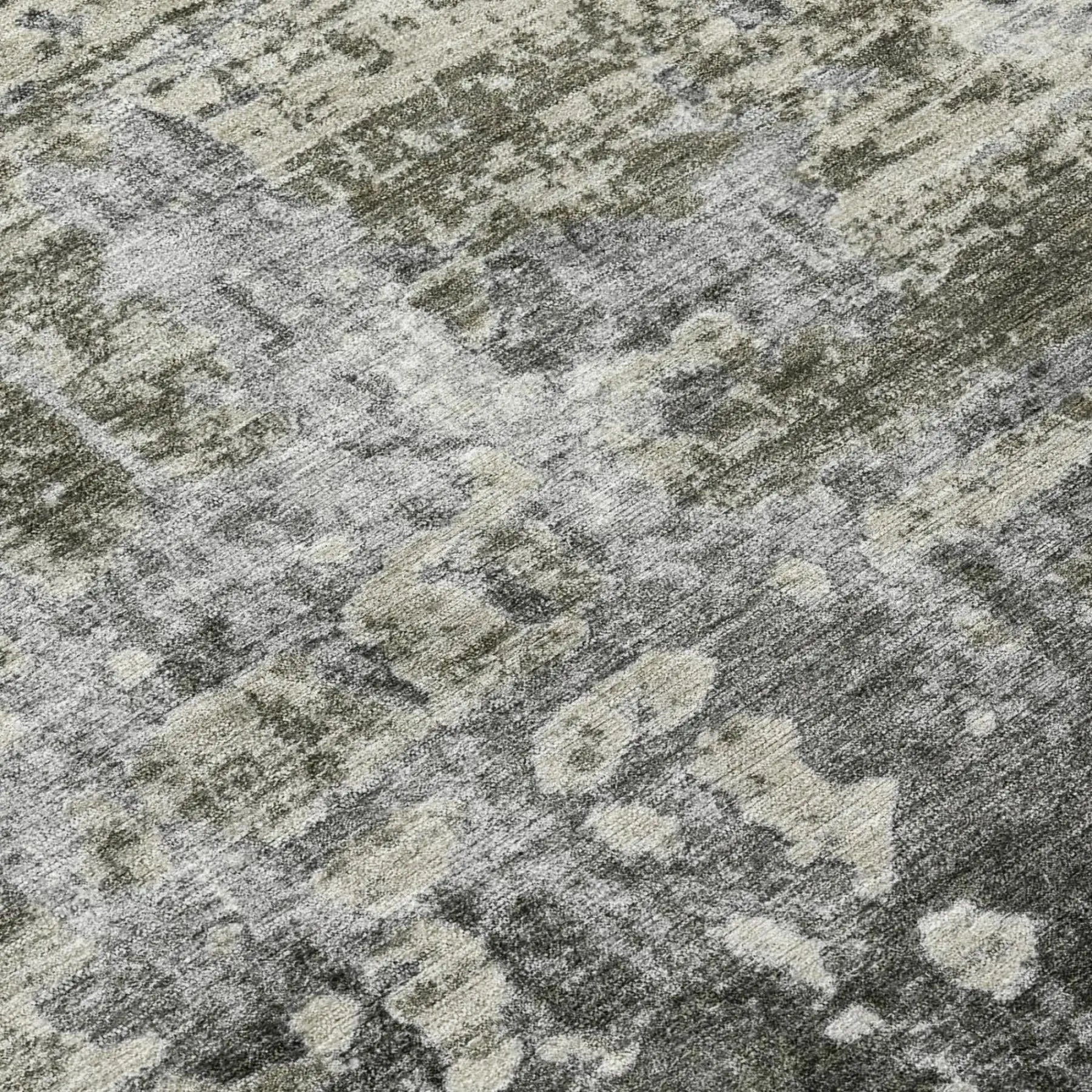 10' X 14' Pewter And Gray Abstract Washable Indoor Outdoor Area Rug Homeroots Outdoor