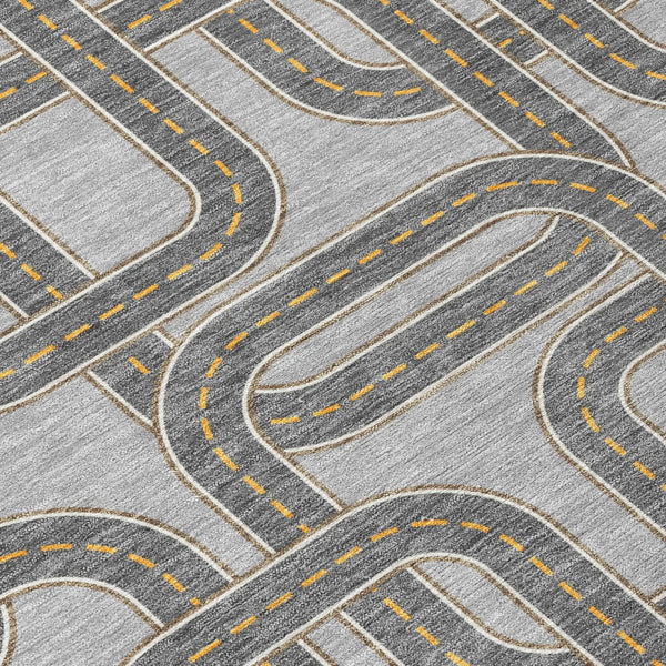 10' X 14' Pewter And Gray Geometric Washable Indoor Outdoor Area Rug Homeroots Outdoor