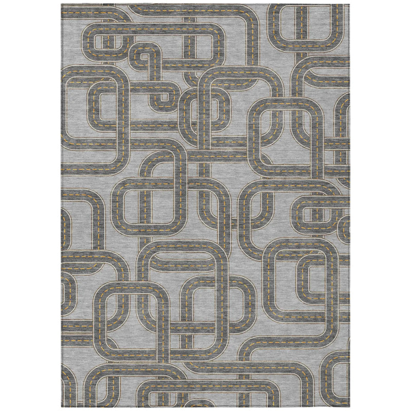 10' X 14' Pewter And Gray Geometric Washable Indoor Outdoor Area Rug Homeroots Outdoor