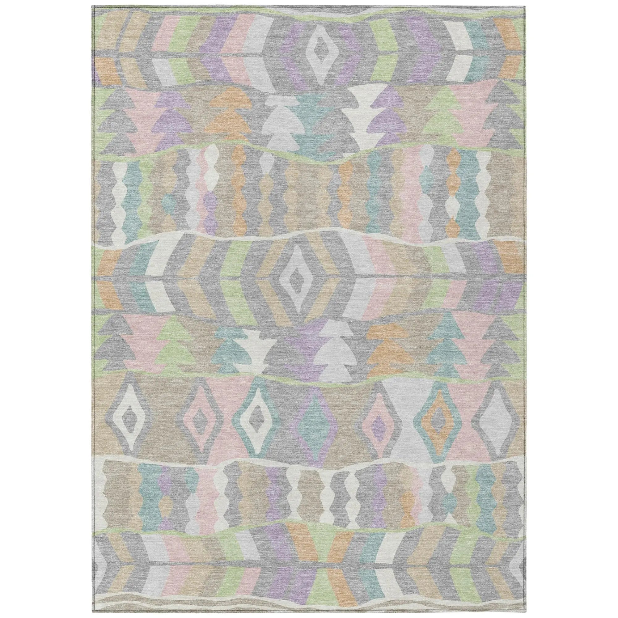 10' X 14' Pewter And Gray Geometric Washable Indoor Outdoor Area Rug Homeroots Outdoor