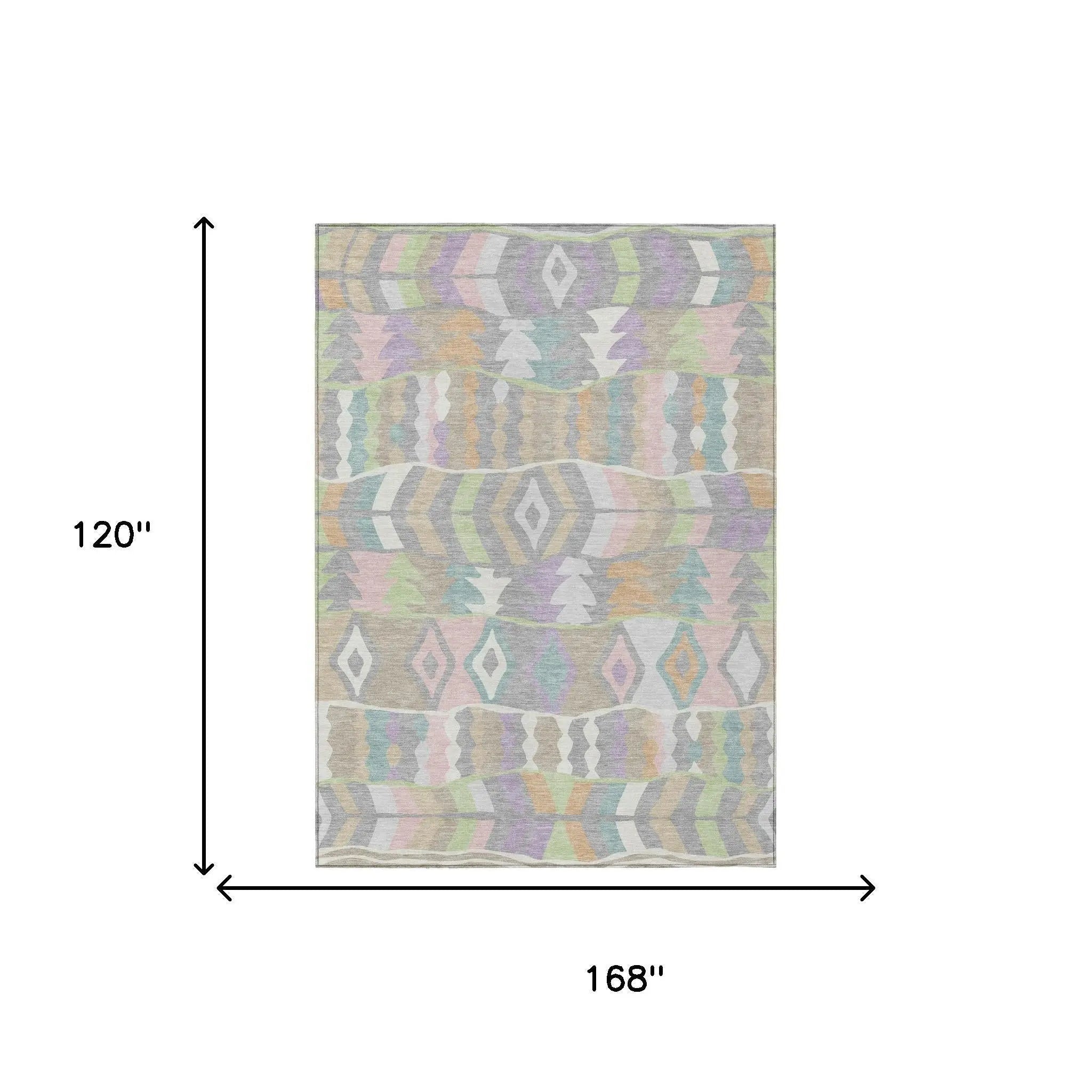 10' X 14' Pewter And Gray Geometric Washable Indoor Outdoor Area Rug Homeroots Outdoor