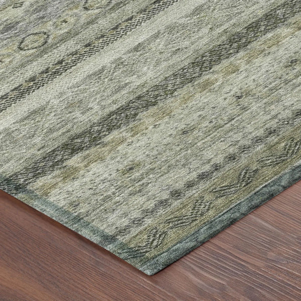 10' X 14' Pewter And Gray Striped Washable Indoor Outdoor Area Rug Homeroots Outdoor