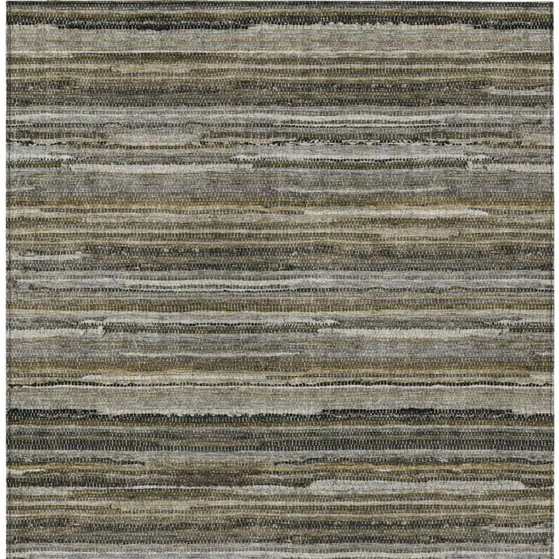 10' X 14' Pewter And Gray Striped Washable Indoor Outdoor Area Rug Homeroots Outdoor