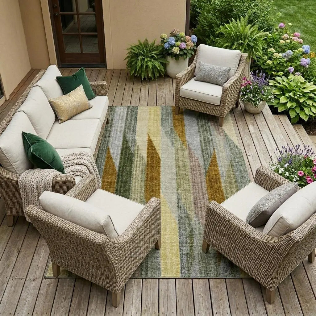 10' X 14' Pewter And Gray Striped Washable Indoor Outdoor Area Rug Homeroots Outdoor