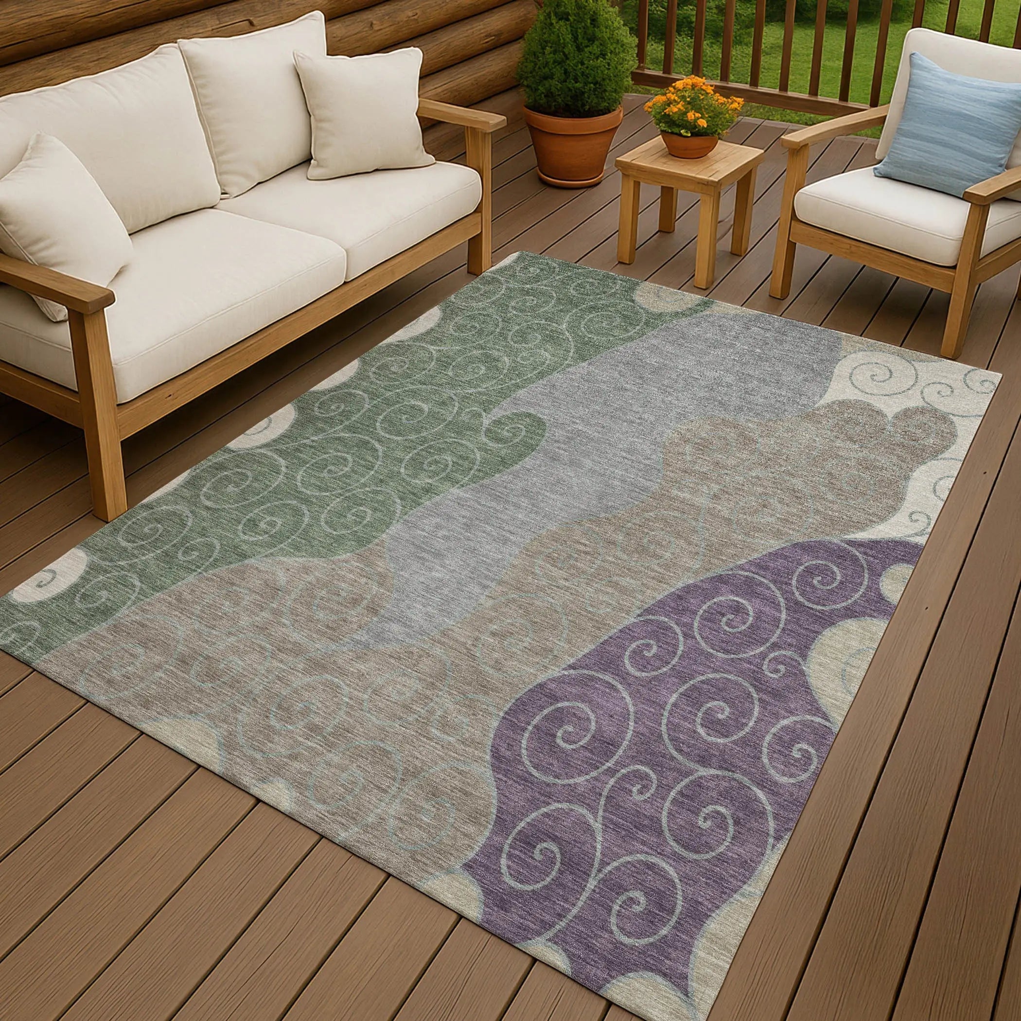 10' X 14' Pewter And Taupe Abstract Washable Indoor Outdoor Area Rug Homeroots Outdoor