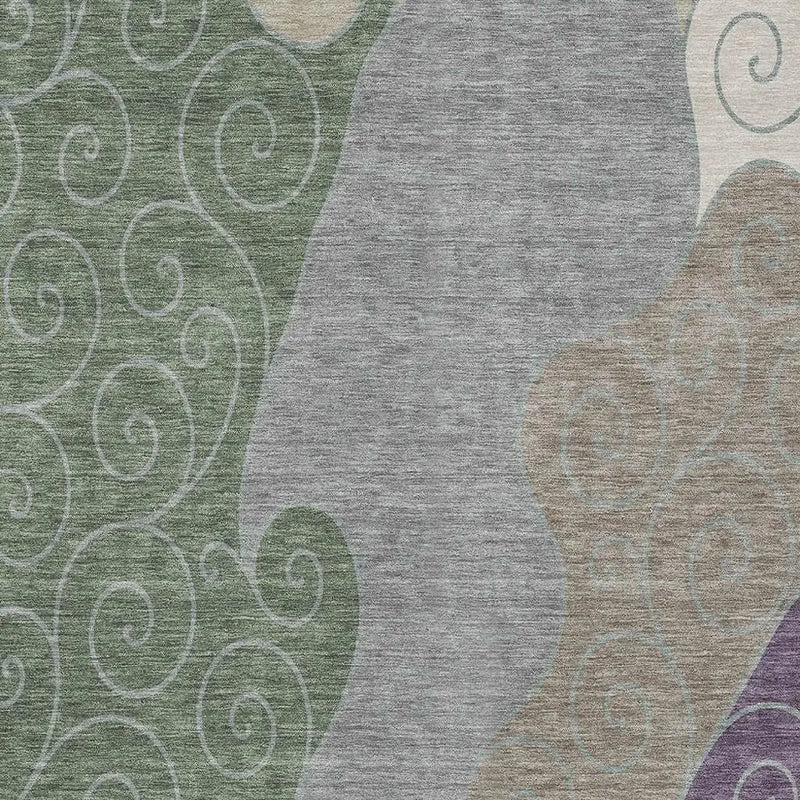 10' X 14' Pewter And Taupe Abstract Washable Indoor Outdoor Area Rug Homeroots Outdoor
