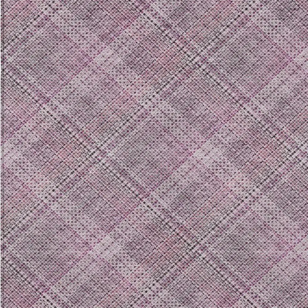10' X 14' Pink And Blush Plaid Washable Indoor Outdoor Area Rug Homeroots Outdoor