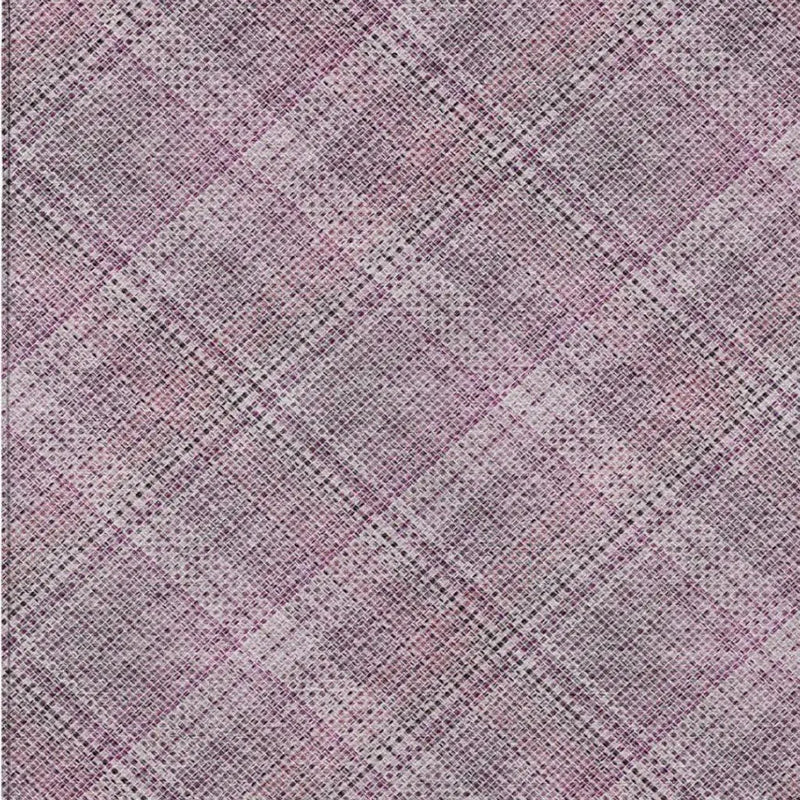 10' X 14' Pink And Blush Plaid Washable Indoor Outdoor Area Rug Homeroots Outdoor