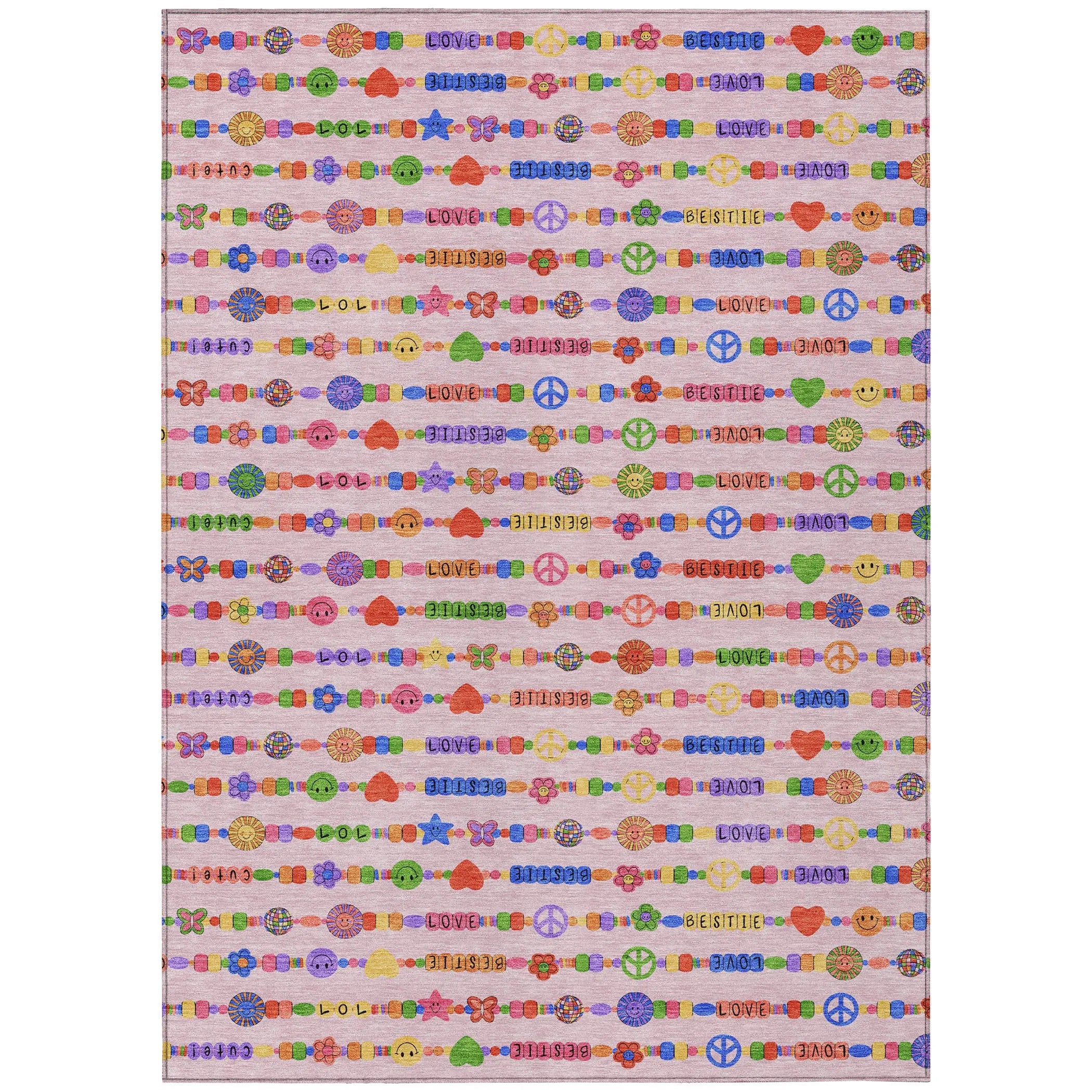 10' X 14' Pink And Fern Green Geometric Washable Indoor Outdoor Area Rug Homeroots Outdoor