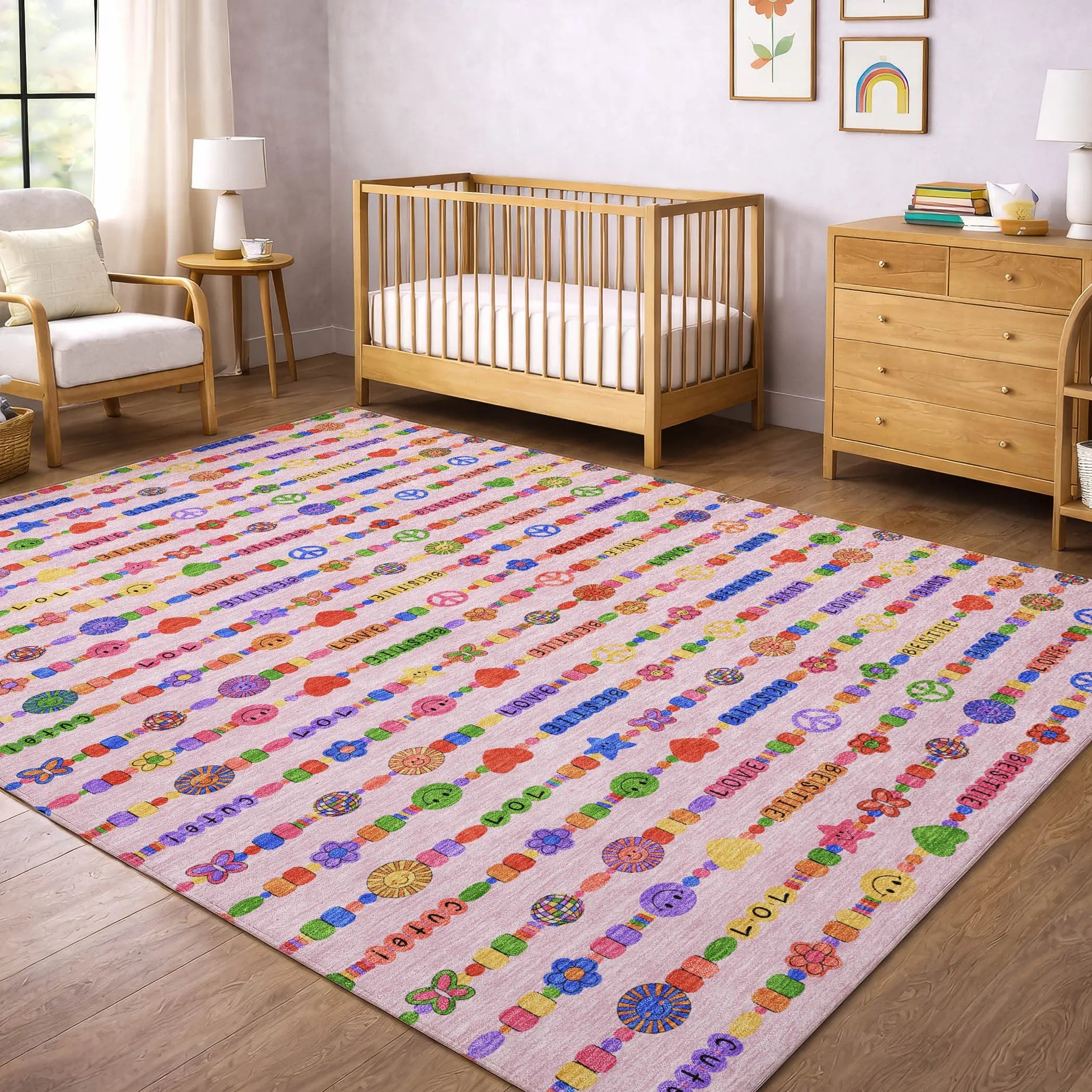 10' X 14' Pink And Fern Green Geometric Washable Indoor Outdoor Area Rug Homeroots Outdoor