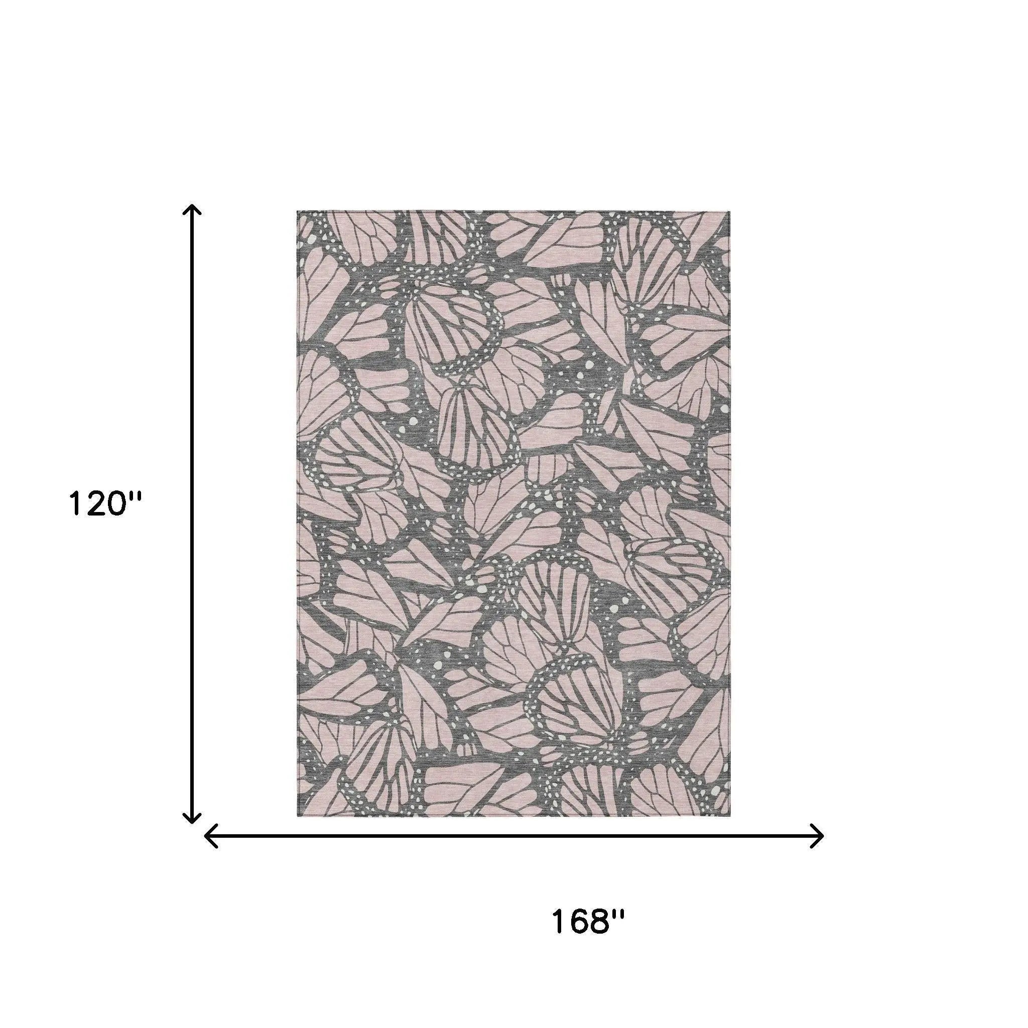 10' X 14' Pink And Graphite Animal Print Washable Indoor Outdoor Area Rug Homeroots Outdoor