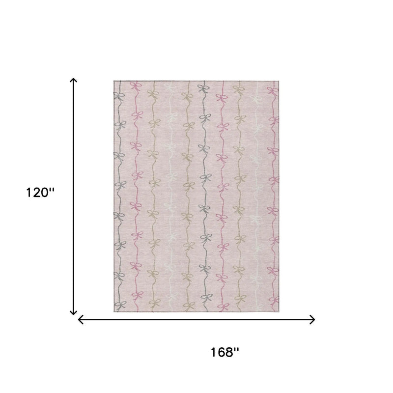 10' X 14' Pink And Gray Southwestern Washable Indoor Outdoor Area Rug Homeroots Outdoor