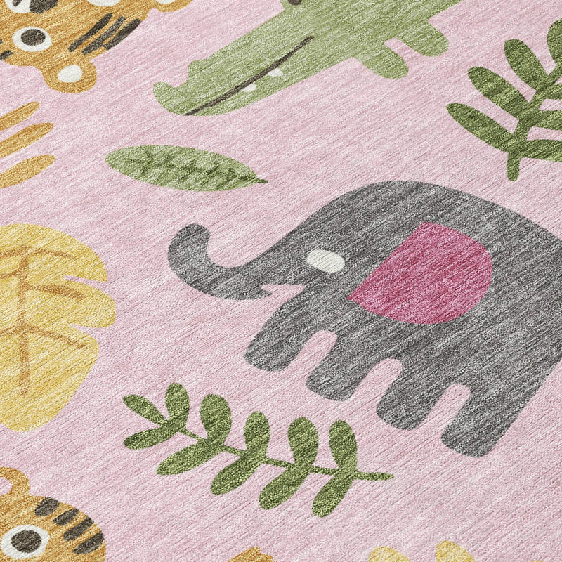 10' X 14' Pink And Ivory Abstract Washable Indoor Outdoor Area Rug Homeroots Outdoor