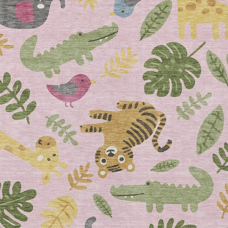 10' X 14' Pink And Ivory Abstract Washable Indoor Outdoor Area Rug Homeroots Outdoor