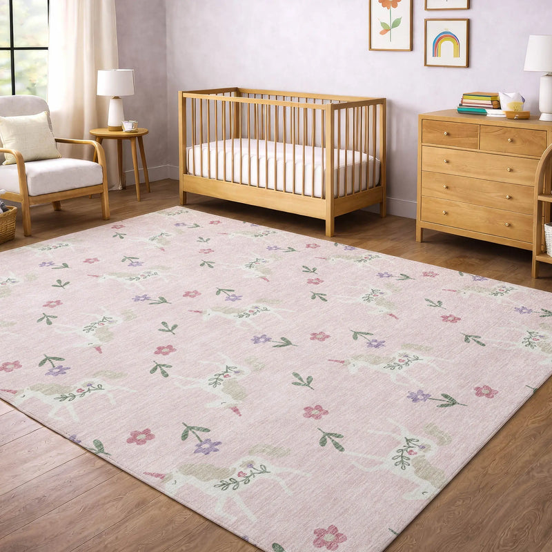 10' X 14' Pink And Ivory Floral Washable Indoor Outdoor Area Rug Homeroots Outdoor