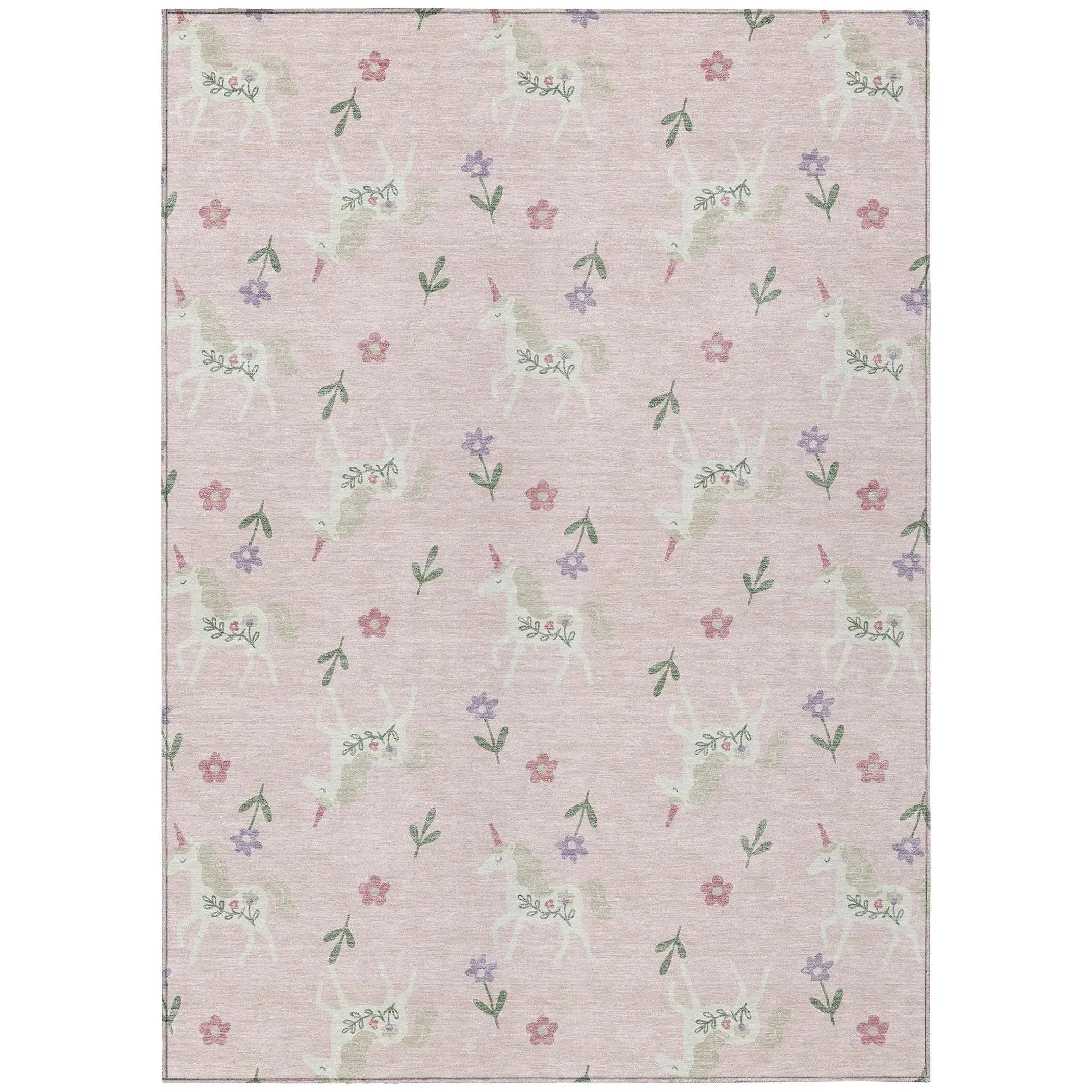 10' X 14' Pink And Ivory Floral Washable Indoor Outdoor Area Rug Homeroots Outdoor