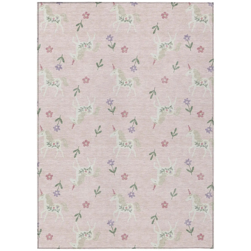 10' X 14' Pink And Ivory Floral Washable Indoor Outdoor Area Rug Homeroots Outdoor
