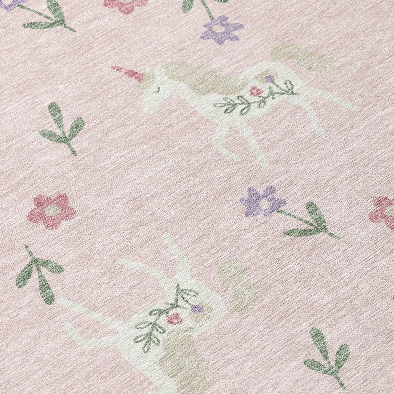 10' X 14' Pink And Ivory Floral Washable Indoor Outdoor Area Rug Homeroots Outdoor