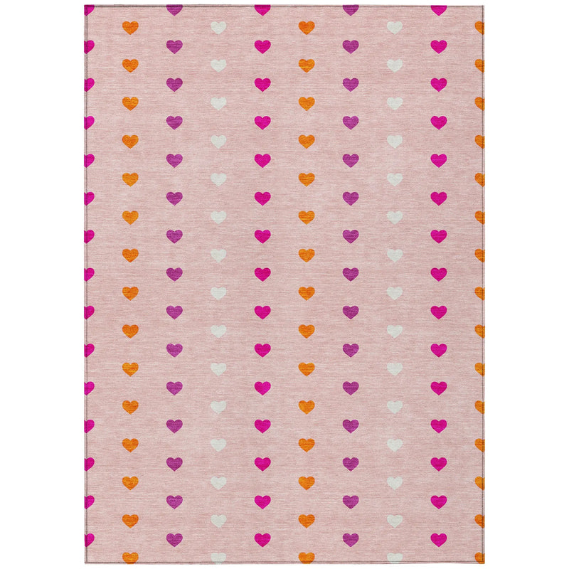 10' X 14' Pink And Ivory Geometric Washable Indoor Outdoor Area Rug Homeroots Outdoor