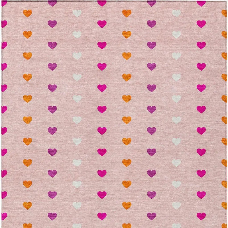 10' X 14' Pink And Ivory Geometric Washable Indoor Outdoor Area Rug Homeroots Outdoor