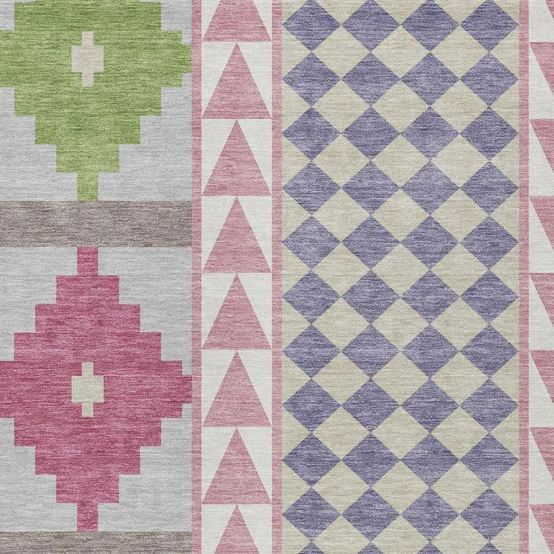 10' X 14' Pink And Ivory Southwestern Washable Indoor Outdoor Area Rug Homeroots Outdoor