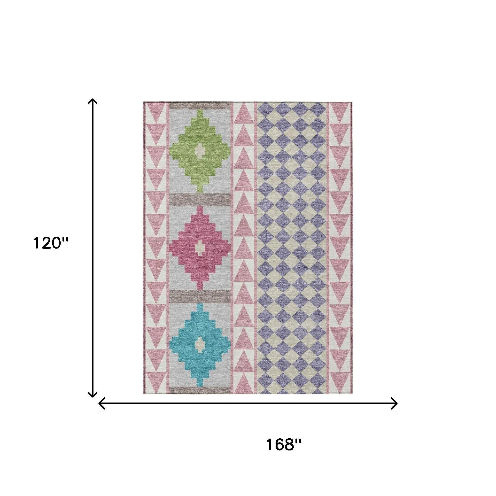 10' X 14' Pink And Ivory Southwestern Washable Indoor Outdoor Area Rug Homeroots Outdoor