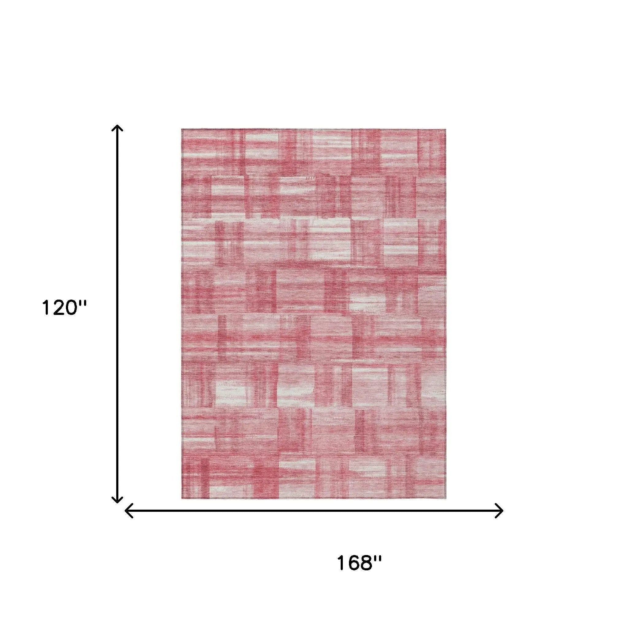 10' X 14' Pink And Ivory Striped Washable Indoor Outdoor Area Rug Homeroots Outdoor