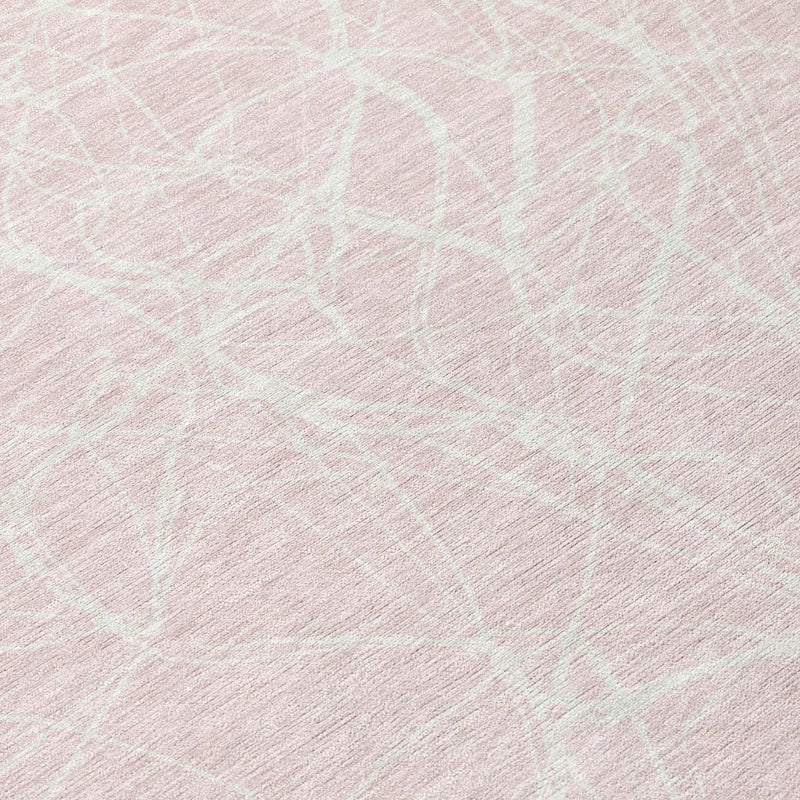 10' X 14' Pink And Linen Abstract Washable Indoor Outdoor Area Rug Homeroots Outdoor