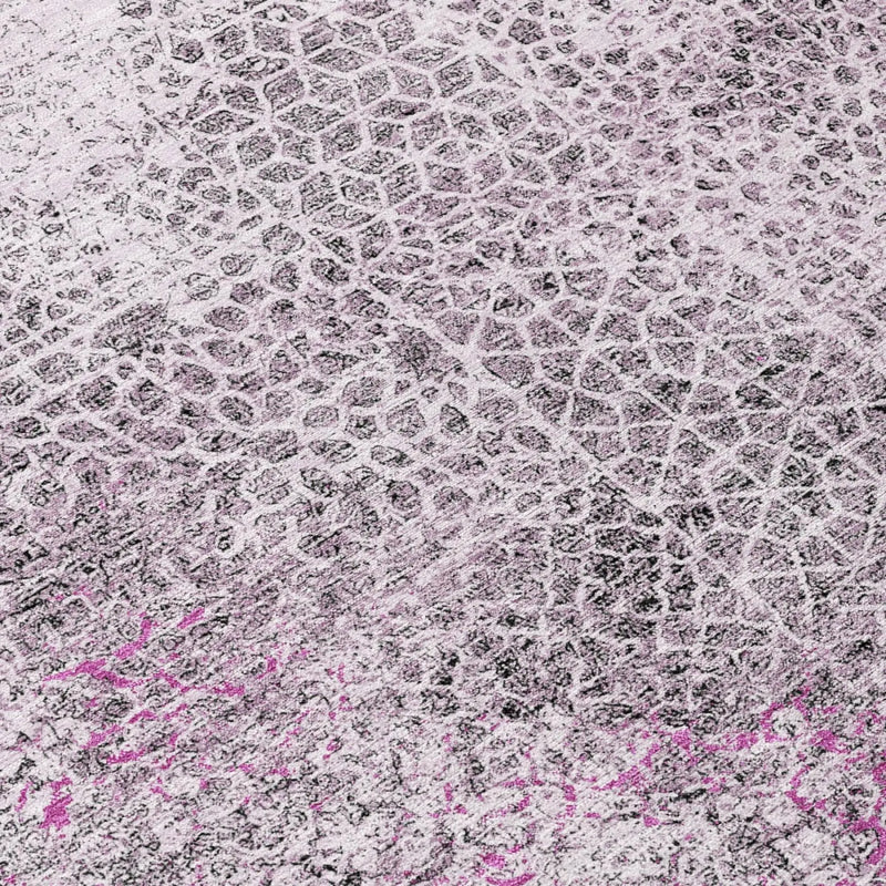 10' X 14' Pink And Pewter Abstract Washable Indoor Outdoor Area Rug Homeroots Outdoor