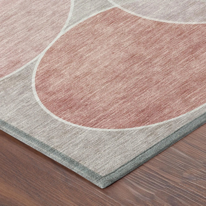 10' X 14' Pink And Pewter Geometric Washable Indoor Outdoor Area Rug Homeroots Outdoor