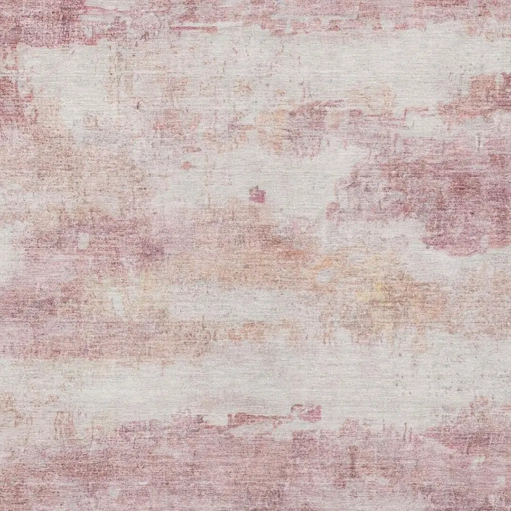 10' X 14' Pink And Tan Abstract Washable Indoor Outdoor Area Rug Homeroots Outdoor
