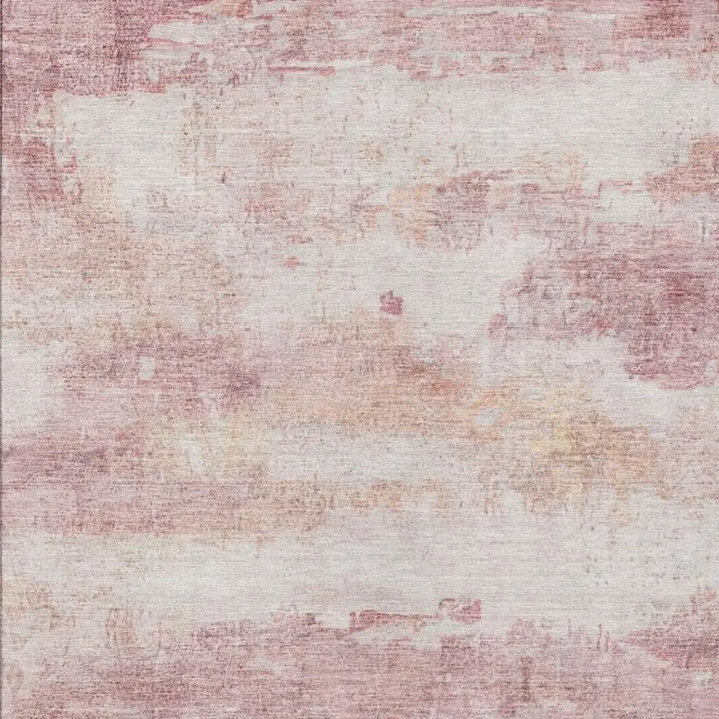10' X 14' Pink And Tan Abstract Washable Indoor Outdoor Area Rug Homeroots Outdoor