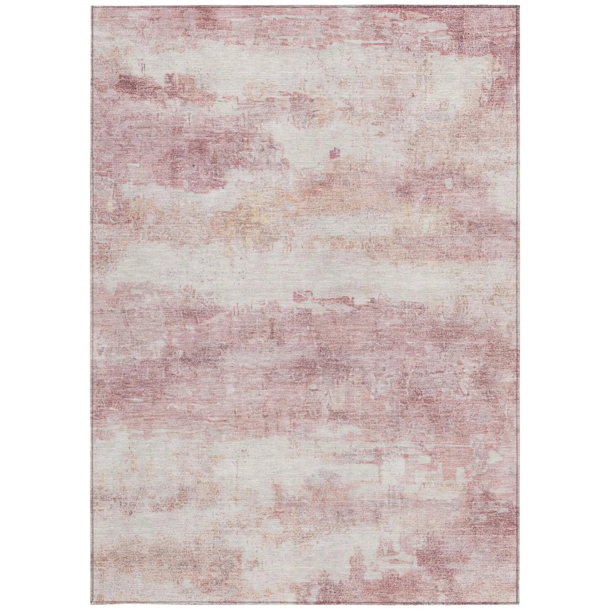 10' X 14' Pink And Tan Abstract Washable Indoor Outdoor Area Rug Homeroots Outdoor
