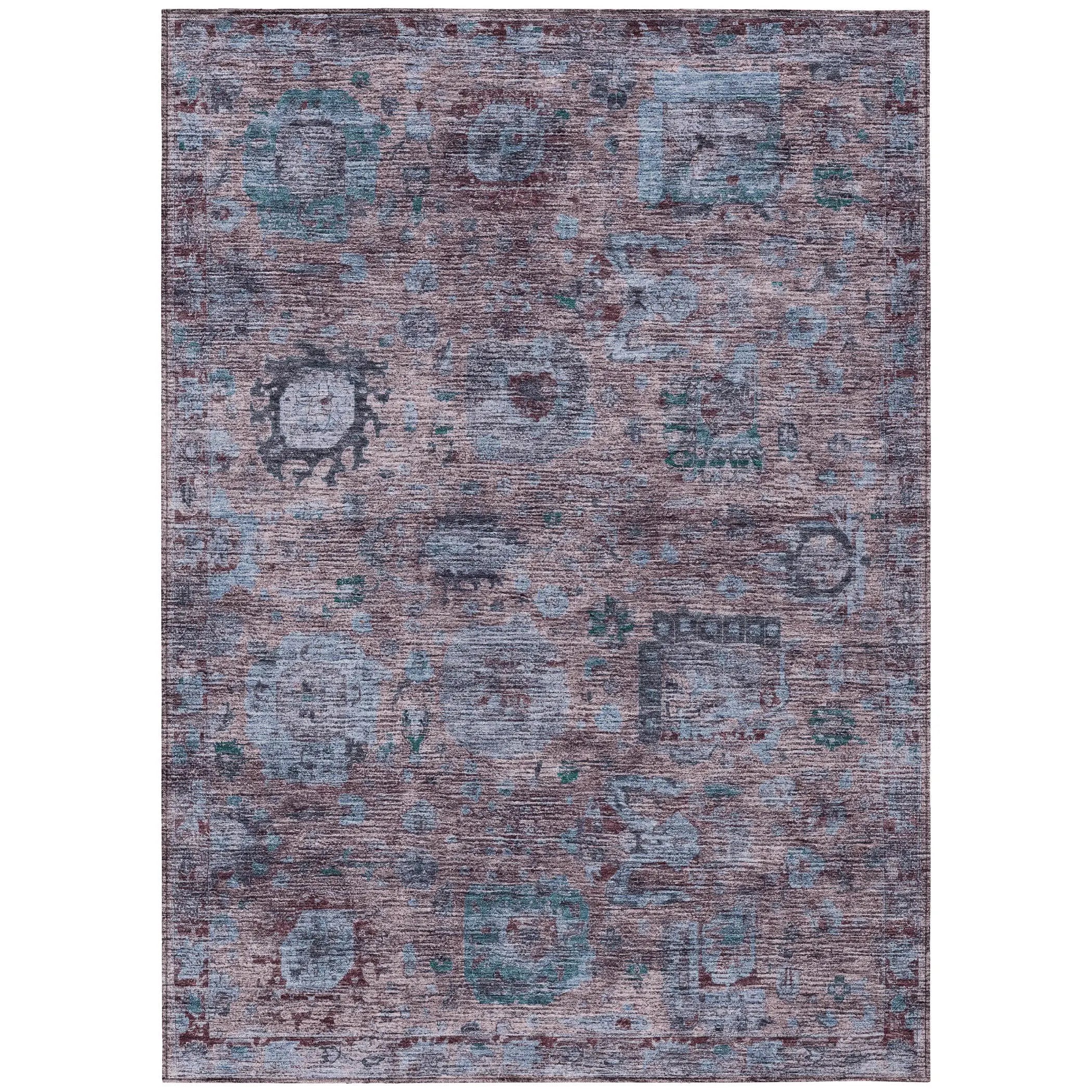 10' X 14' Plum And Brown Abstract Washable Indoor Outdoor Area Rug Homeroots Outdoor