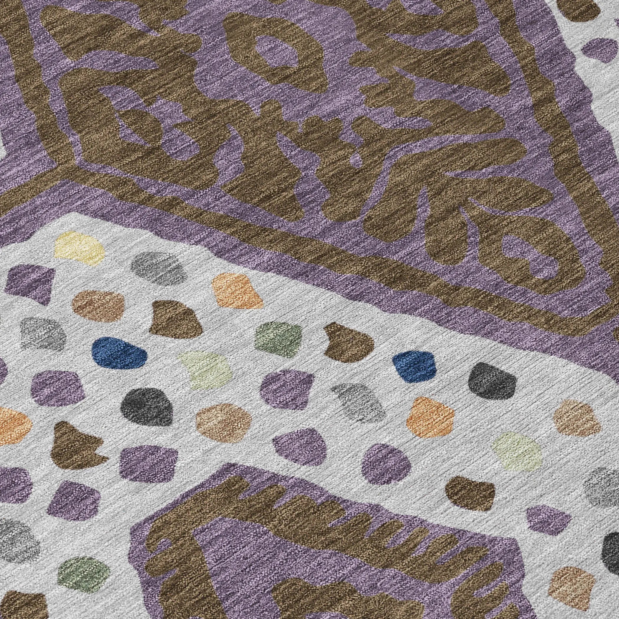 10' X 14' Plum And Eggplant Tribal Washable Indoor Outdoor Area Rug Homeroots Outdoor