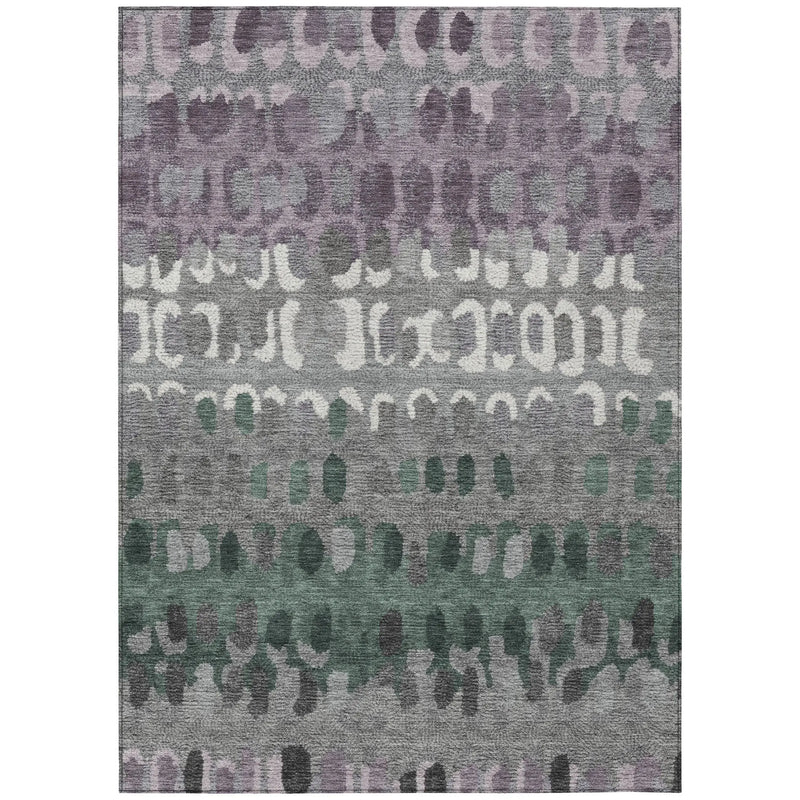 10' X 14' Plum And Gray Geometric Washable Indoor Outdoor Area Rug Homeroots Outdoor