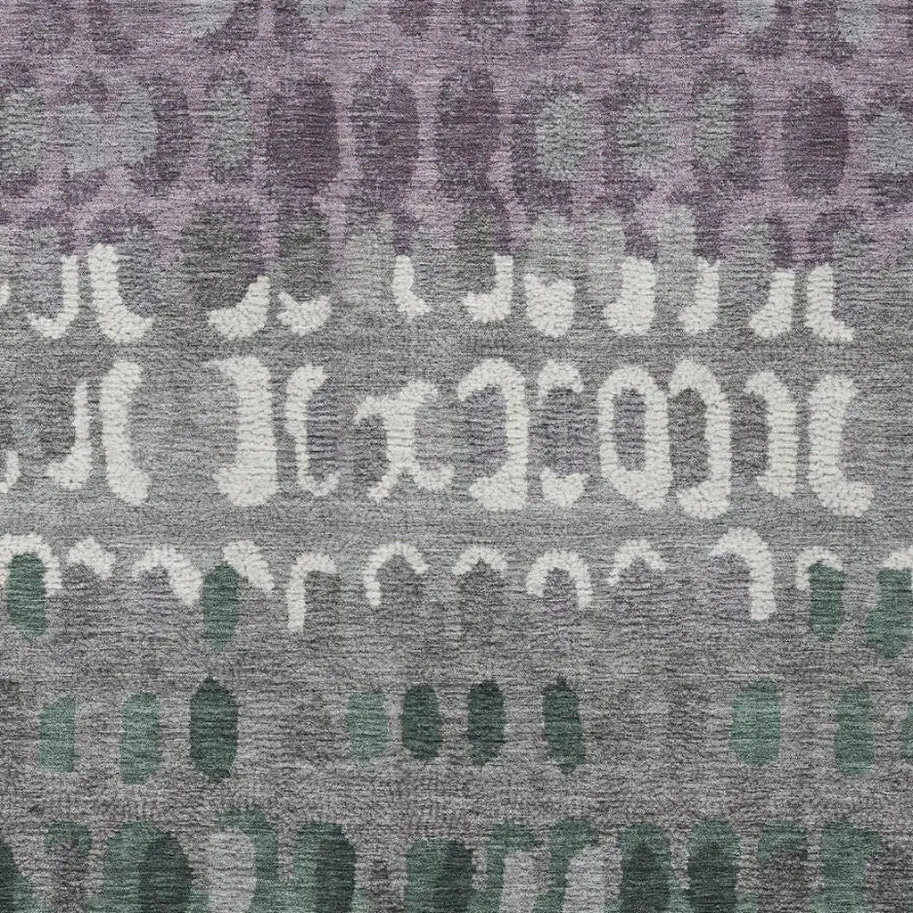 10' X 14' Plum And Gray Geometric Washable Indoor Outdoor Area Rug Homeroots Outdoor