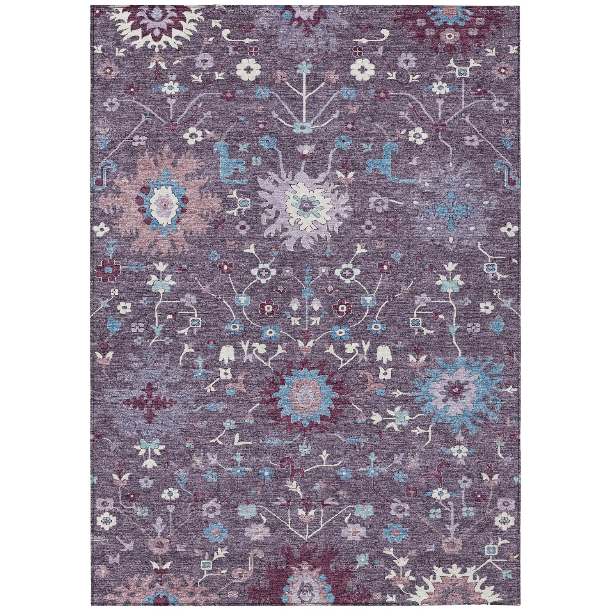 10' X 14' Plum And Lavender Faux Bois Washable Indoor Outdoor Area Rug Homeroots Outdoor