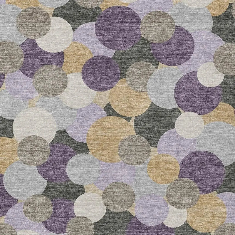10' X 14' Plum And Lavender Geometric Washable Indoor Outdoor Area Rug Homeroots Outdoor
