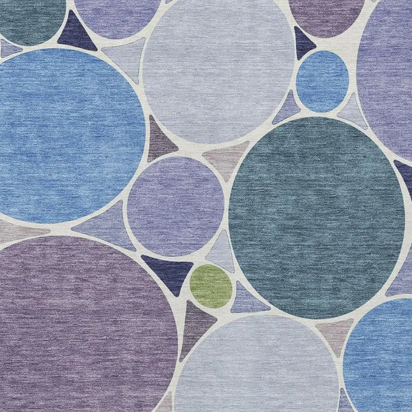 10' X 14' Plum And Lavender Geometric Washable Indoor Outdoor Area Rug Homeroots Outdoor