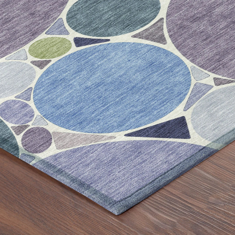 10' X 14' Plum And Lavender Geometric Washable Indoor Outdoor Area Rug Homeroots Outdoor